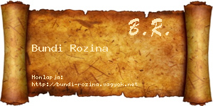 Bundi Rozina névjegykártya